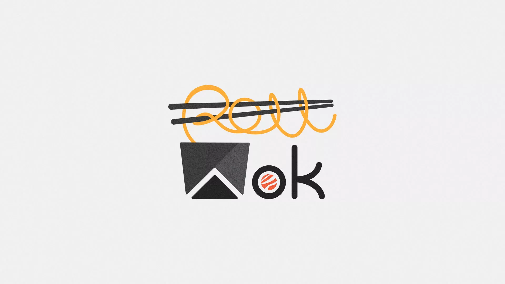 Разработка логотипа суши-бара «Roll Wok Club» в Новосибирске