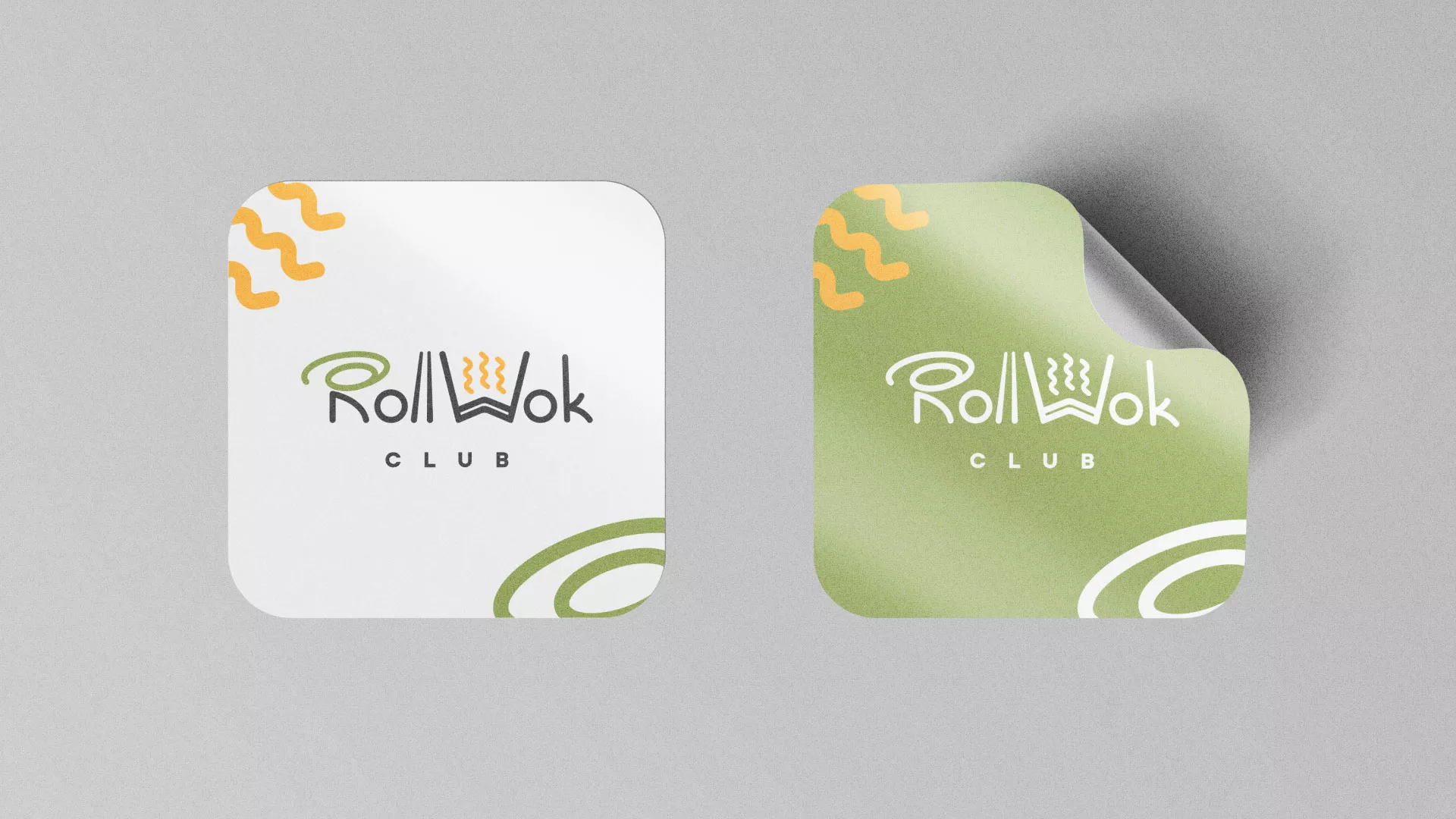 Разработка логотипа и фирменного стиля суши-бара «Roll Wok Club» в Новосибирске