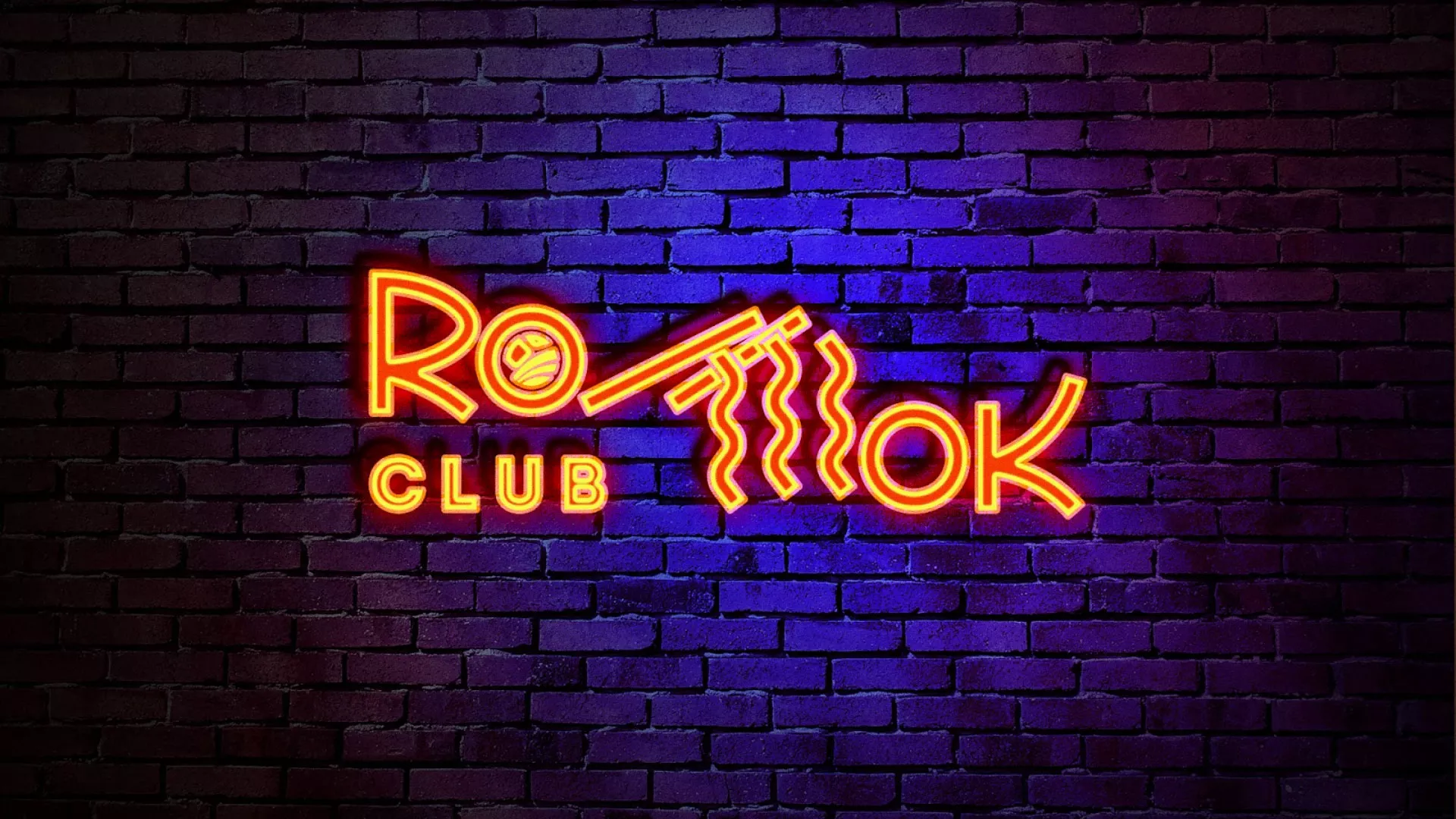Разработка светящейся интерьерной вывески суши-бара «Roll Wok Club» в Новосибирске